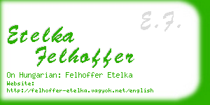 etelka felhoffer business card